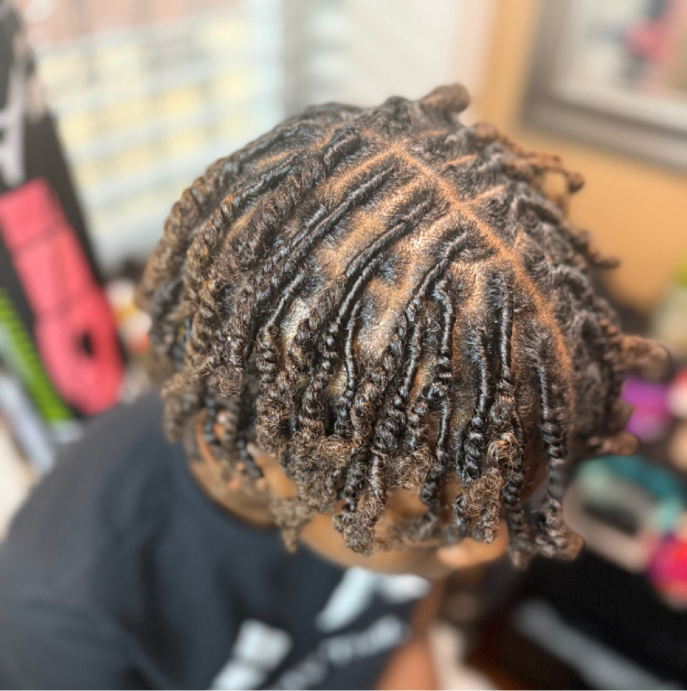Two Strands On Natural Hair at LoccsByDerra in Saint Louis, MO