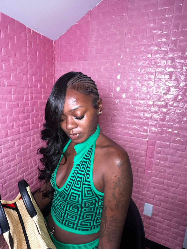TRENDY STYLE HALF BRAIDS HALF QW