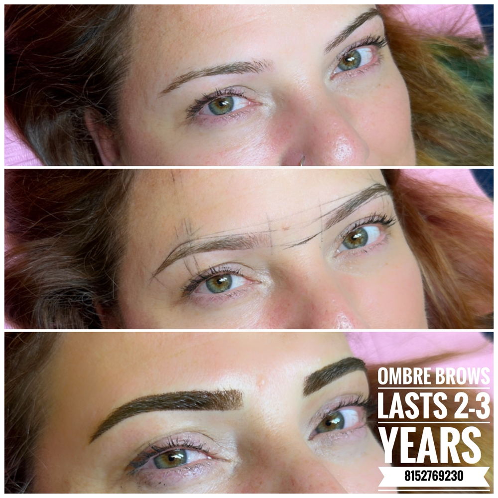 Ombre Brows 1 months-after Inital