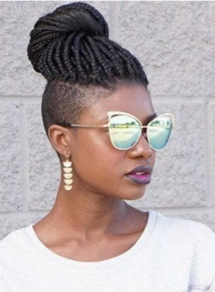 Shaved Sides W Box Braid Crochet