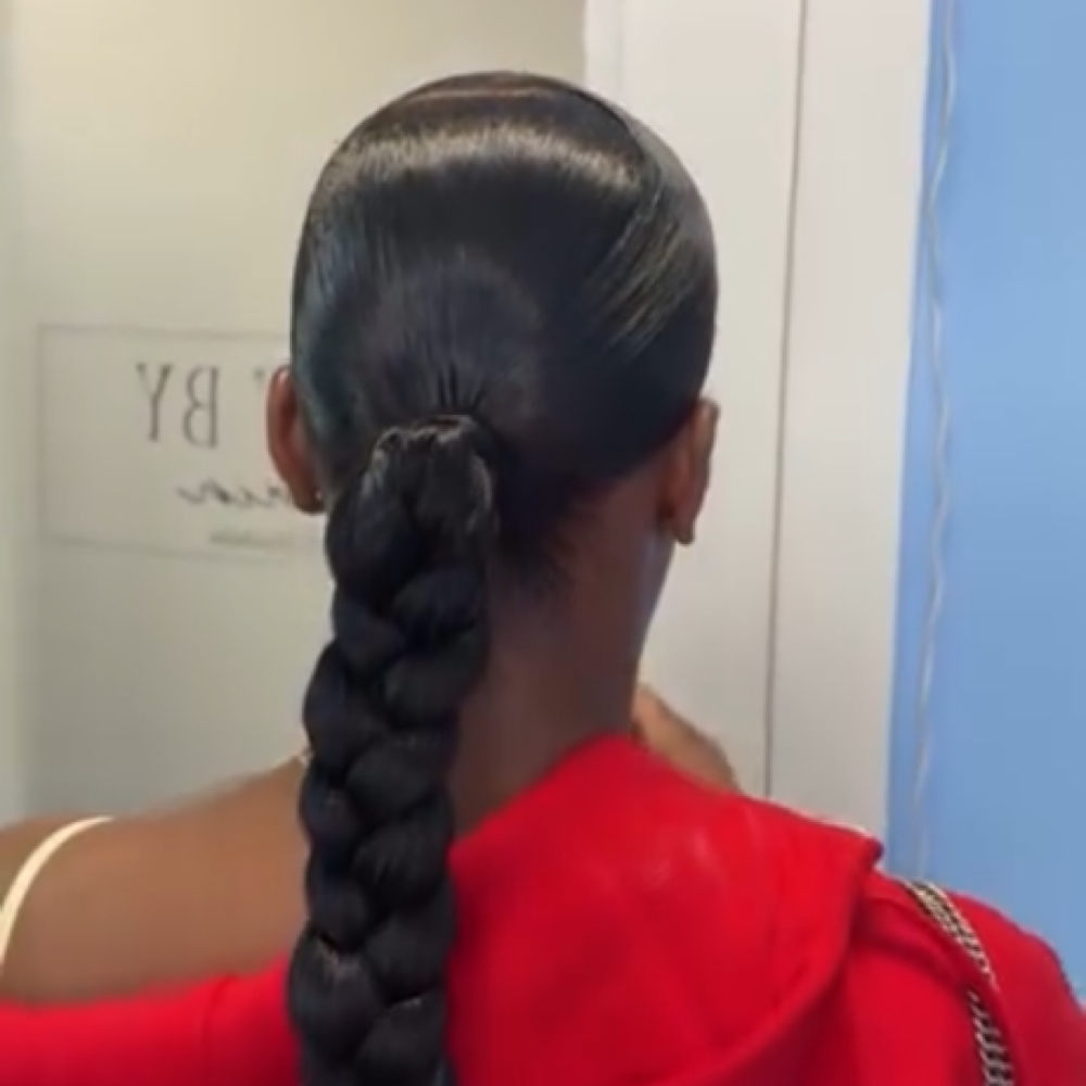 The Sculpted Braid Pony at Slay By Chain LLC. in Woodridge, NJ