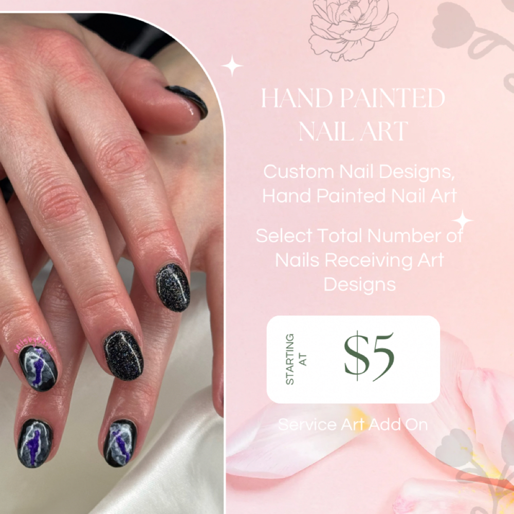Hand Painted Nail Art at Nails By Savvi in Brookfield, WI