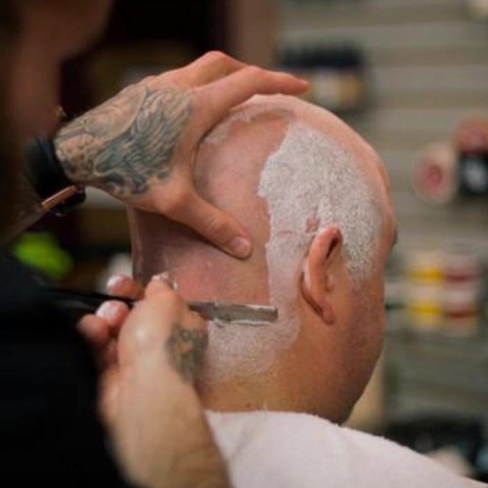 Straight Razor Head Shave at Ole Glory Barbershop in Nashville, TN
