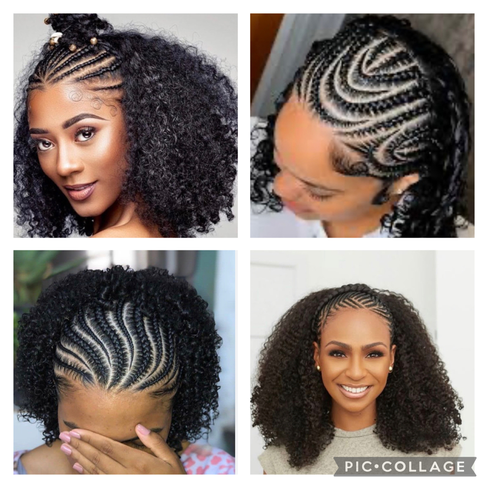 Half Cornrows Half Natural