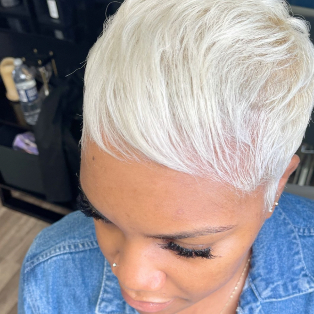 Platnium Precision Pixie at Salon Boujie | Precision Pixie Cuts in Philadelphia, PA