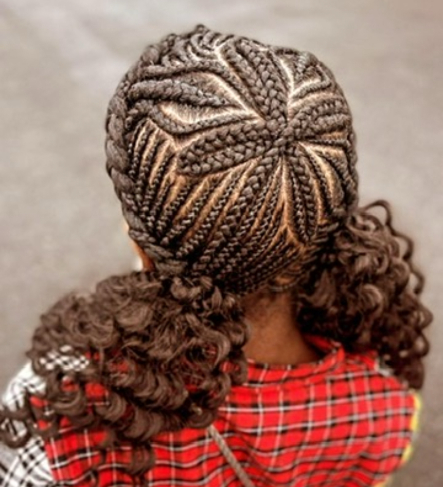 2 Cornrows w/ Creative Braids at Boobabe Braidn Bar in Oxon Hill, MD