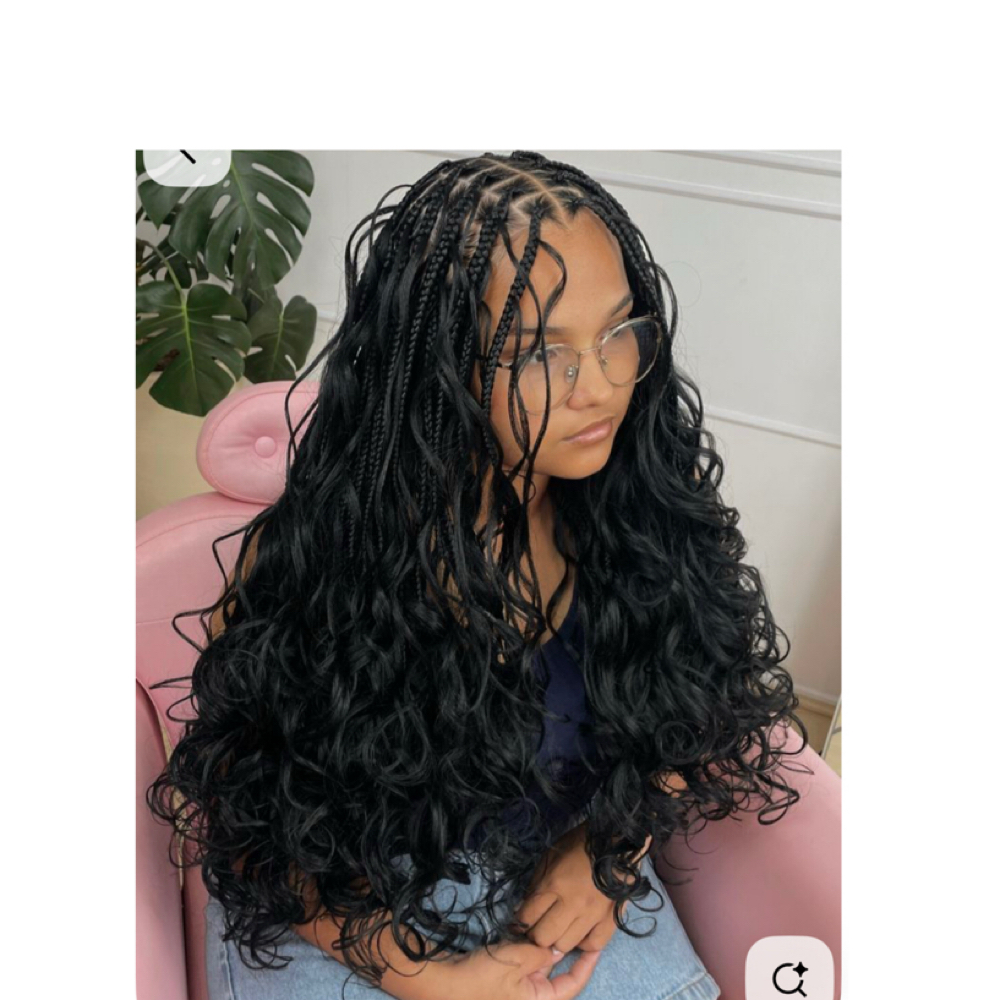 French curls boho braids at NAY HAIR BRAIDING in Springhill, FL