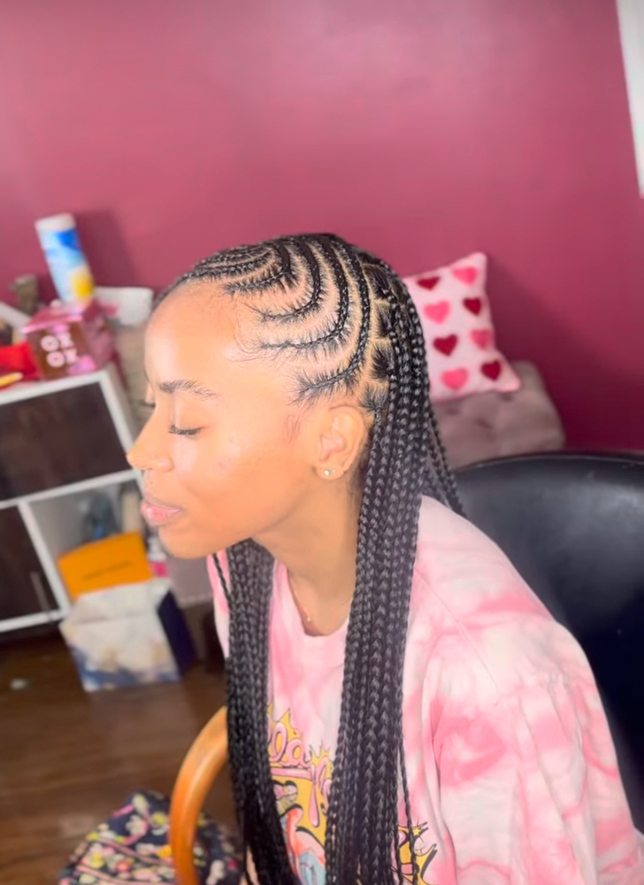 Lemonade braids + Knotless at SR GLAM HAVEN in Detroit, MI