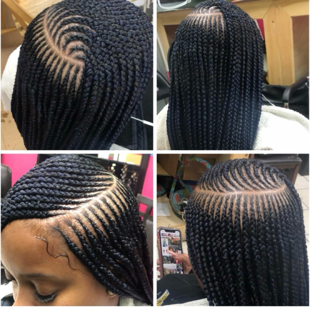 Side Part Cornrows at Meenahsbeauty in Clifton, NJ