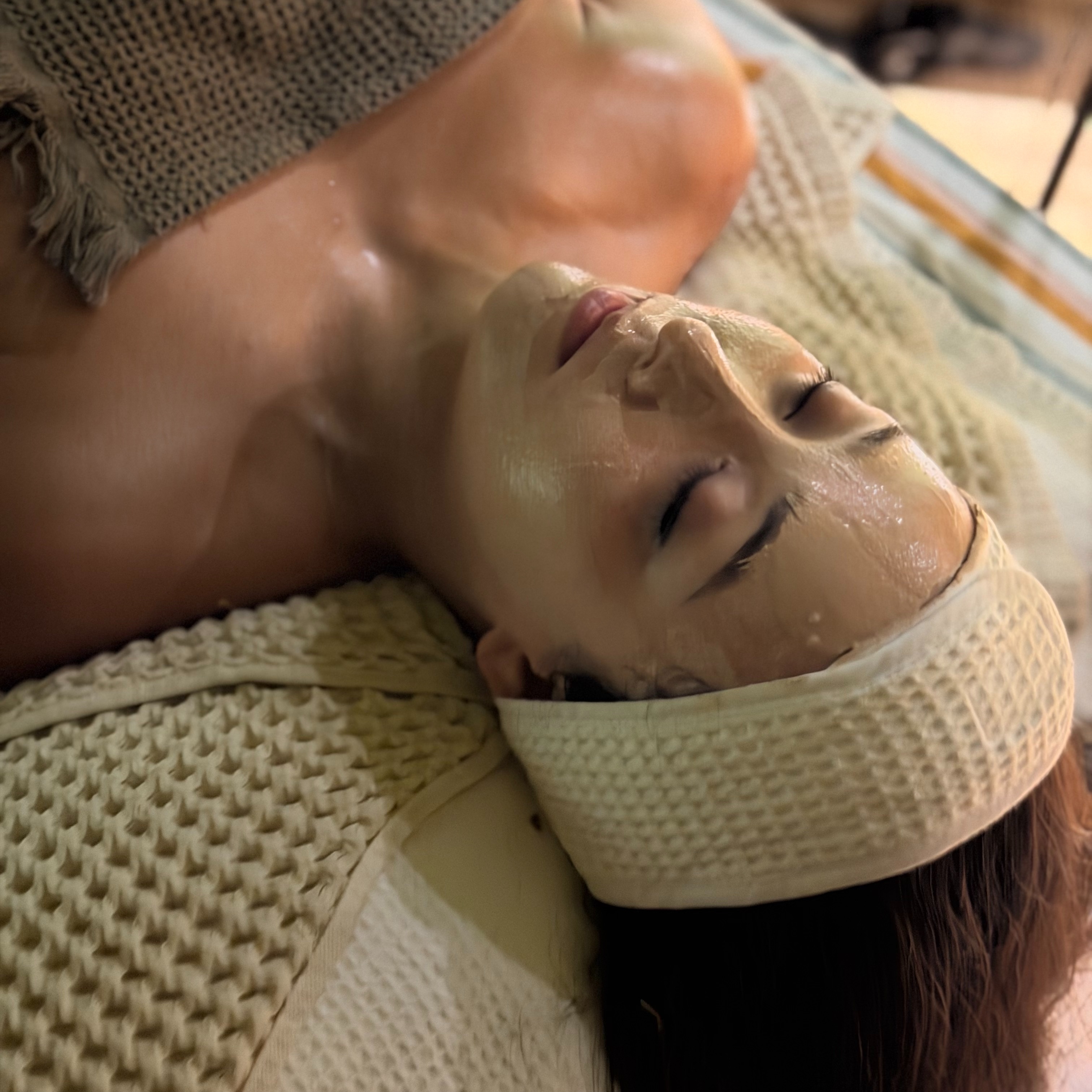 Detoxifying clay mask treatment at Ginkgo West in Austin, TX