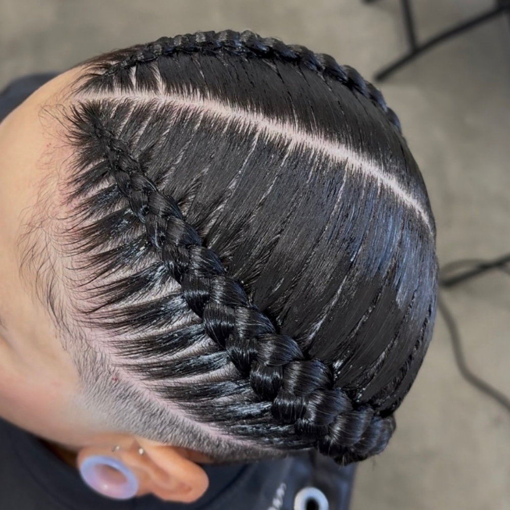 2 Braids (Half Head) at JayBug Braids & Styling in Pomona, CA