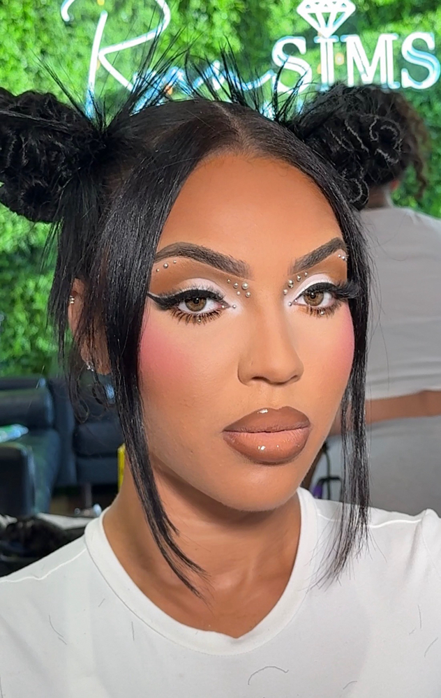 MAKEUP WITH RHINESTONES at Ryan Sims Beauty in Dallas, TX