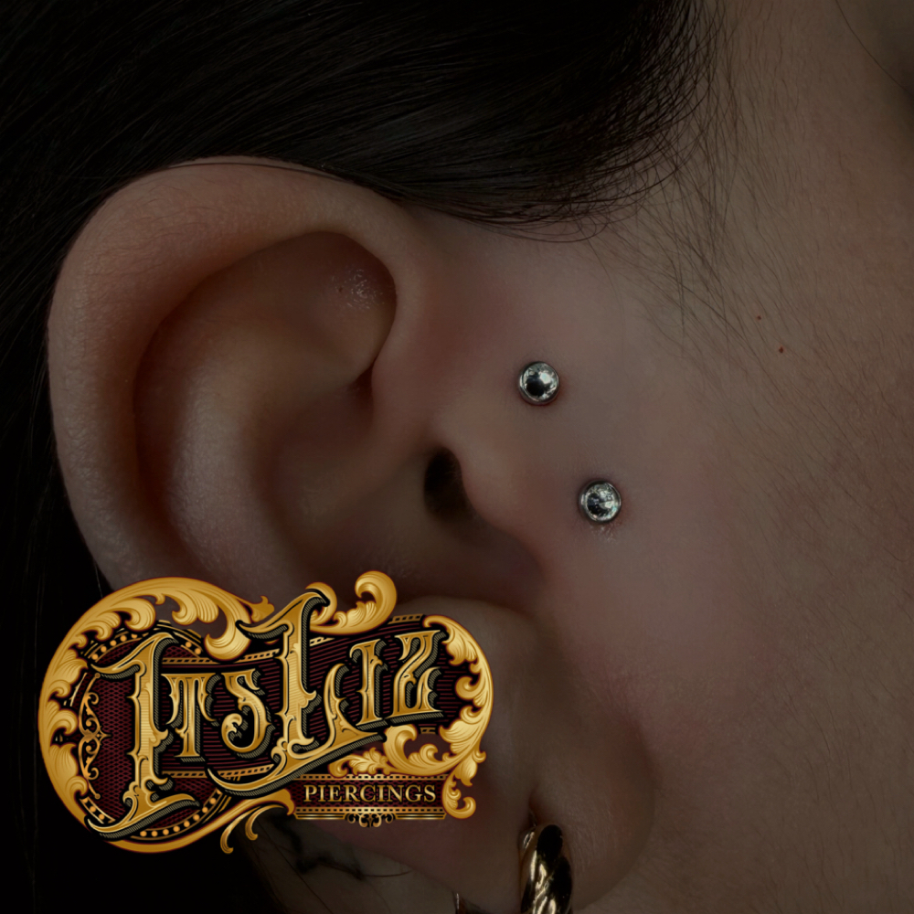 Surface Tragus ( Regular ) at Itslizpiercings in Houston, TX