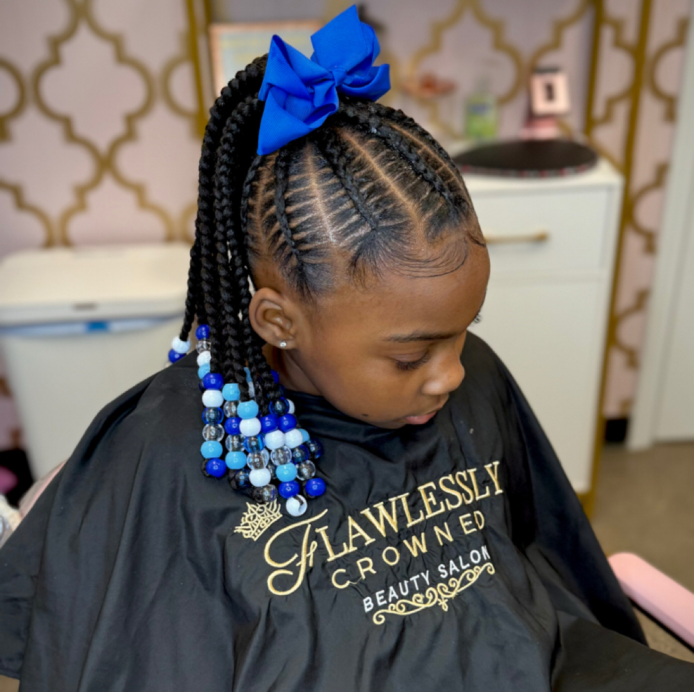 Kids Cornrows-(Large+Weave) at Flawlessly Crowned Beauty Salon in Chesapeake, VA