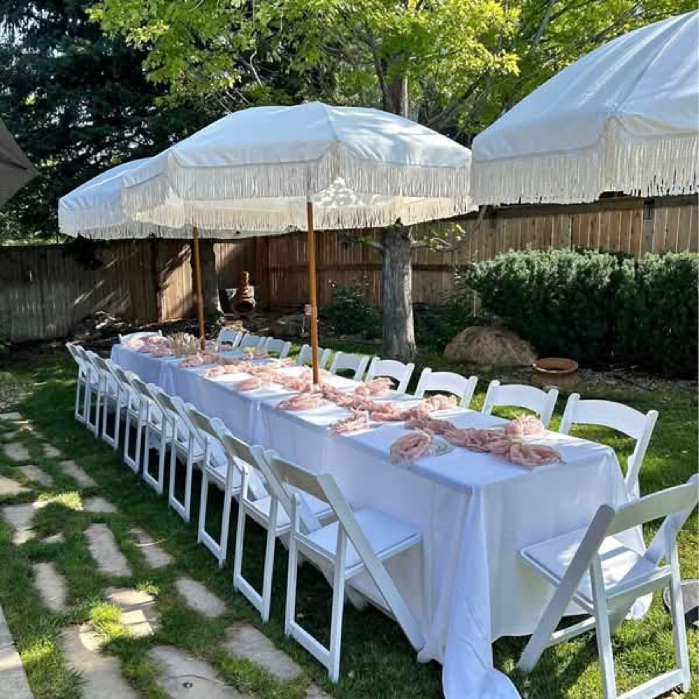 Rectangle Table- Resin Chair Set at Tres Belleza Events in Oklahoma City, OK