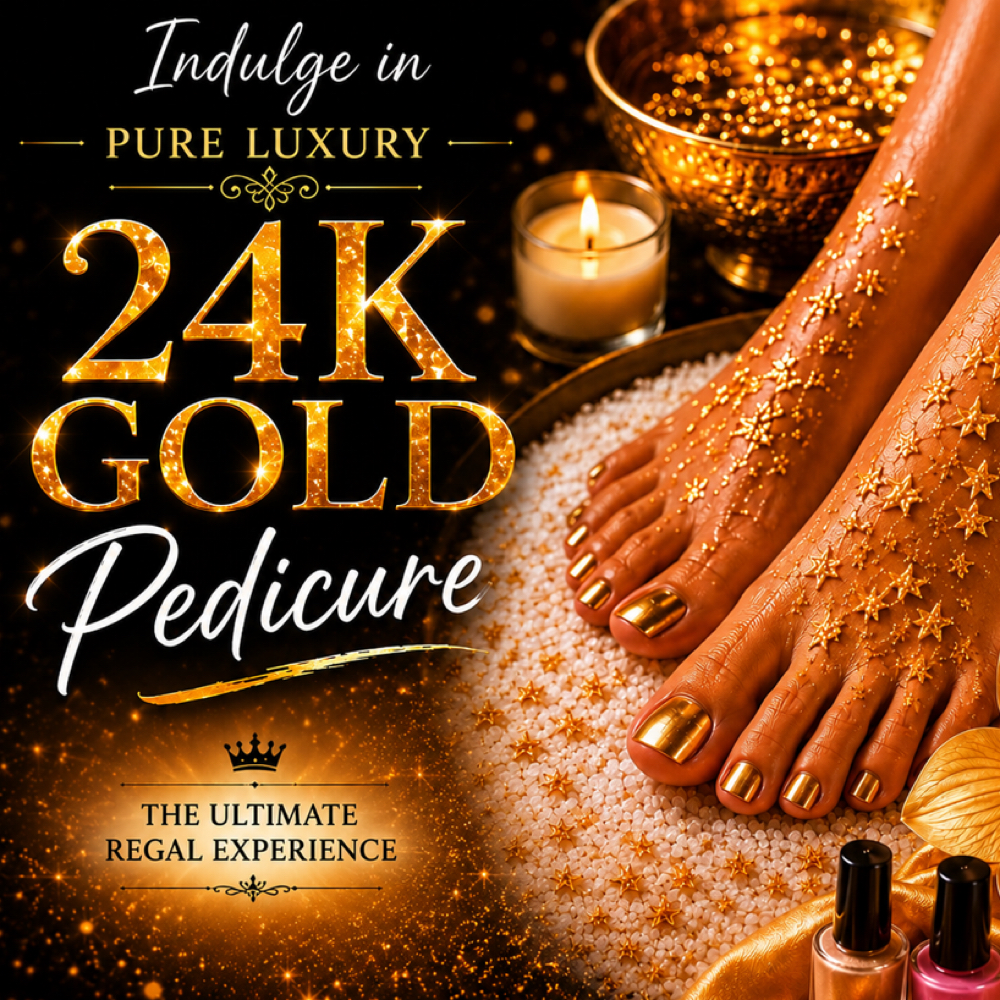 24K GOLD Pedicure at Polished Nail Bar DTLA in Los Angeles, CA