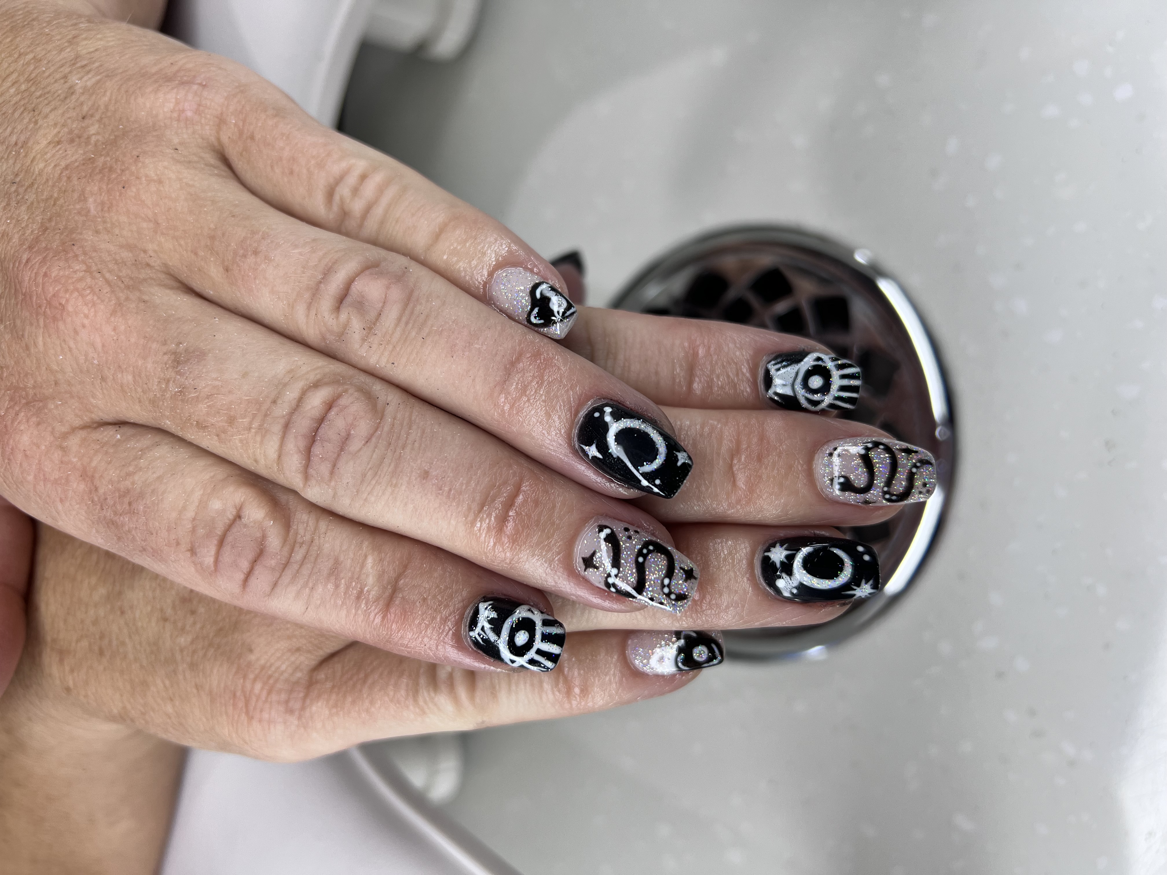 Dip On Natural Nails With Nail Art