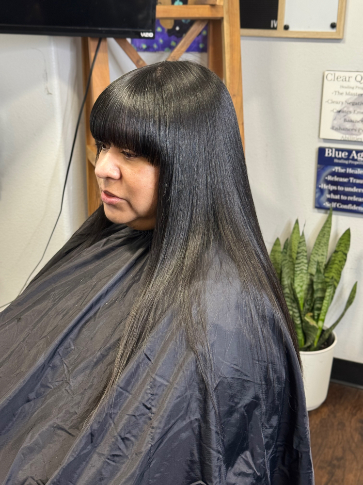 Long Hair Blowout and Press