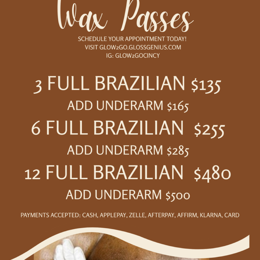 3 Brazilian W/Underarm at Glow2Go in Cincinnati, OH
