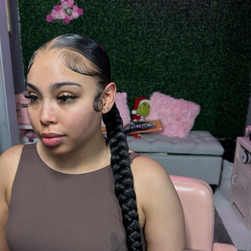 Low Braided Ponytail at ashleeydidit in West Palm Beach, FL