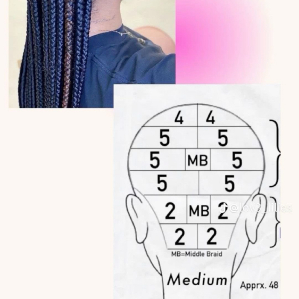 Rooted Medium Box Braids at Four Roots Beauty Collective in rock island, IL