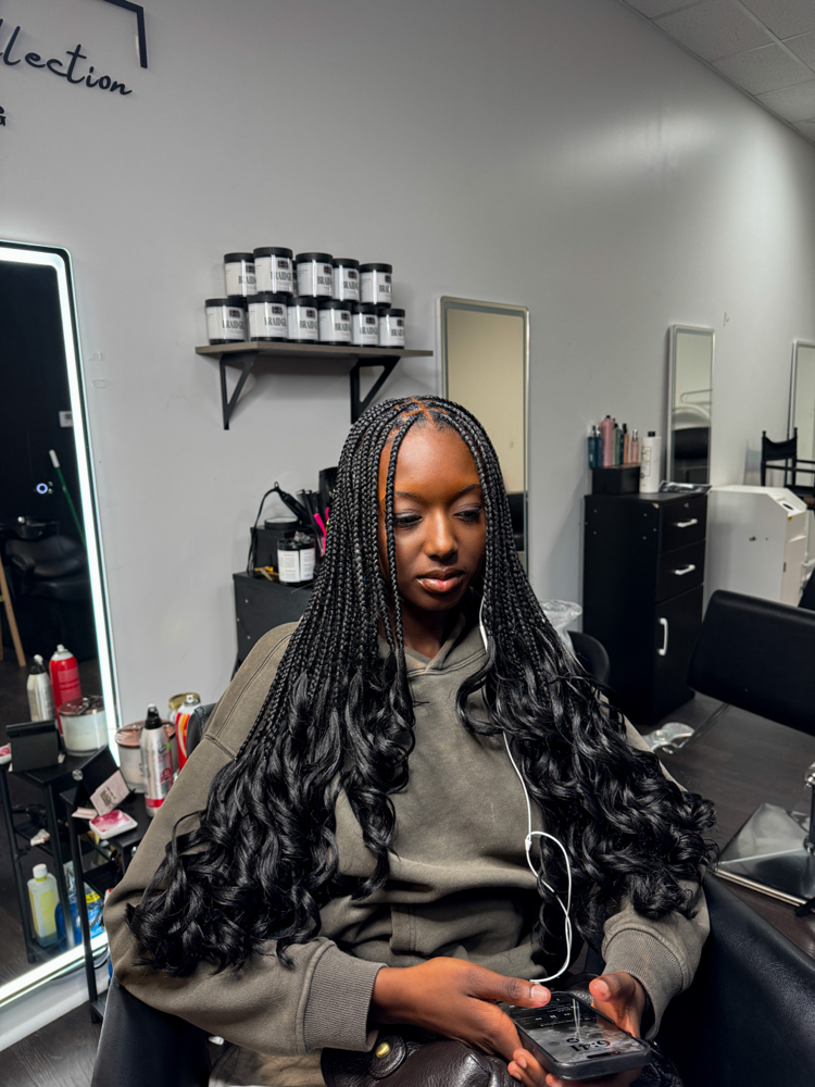 French Curl Knotless Braids