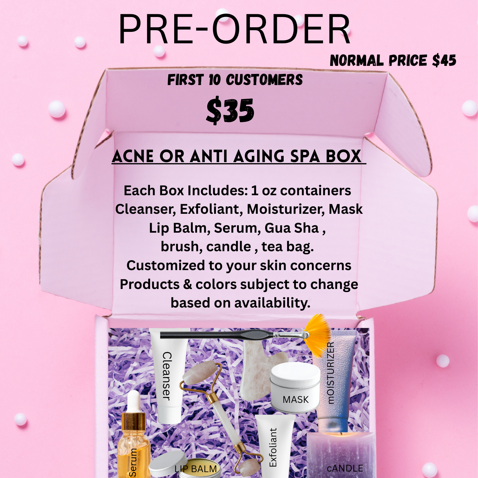 Customized Spa Box PRE-ORDER 1/12 at Infinite Glo Aesthetics in Sheridan, MT