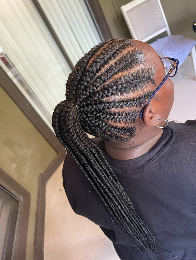 Feed-in Braids/ Ponytail
