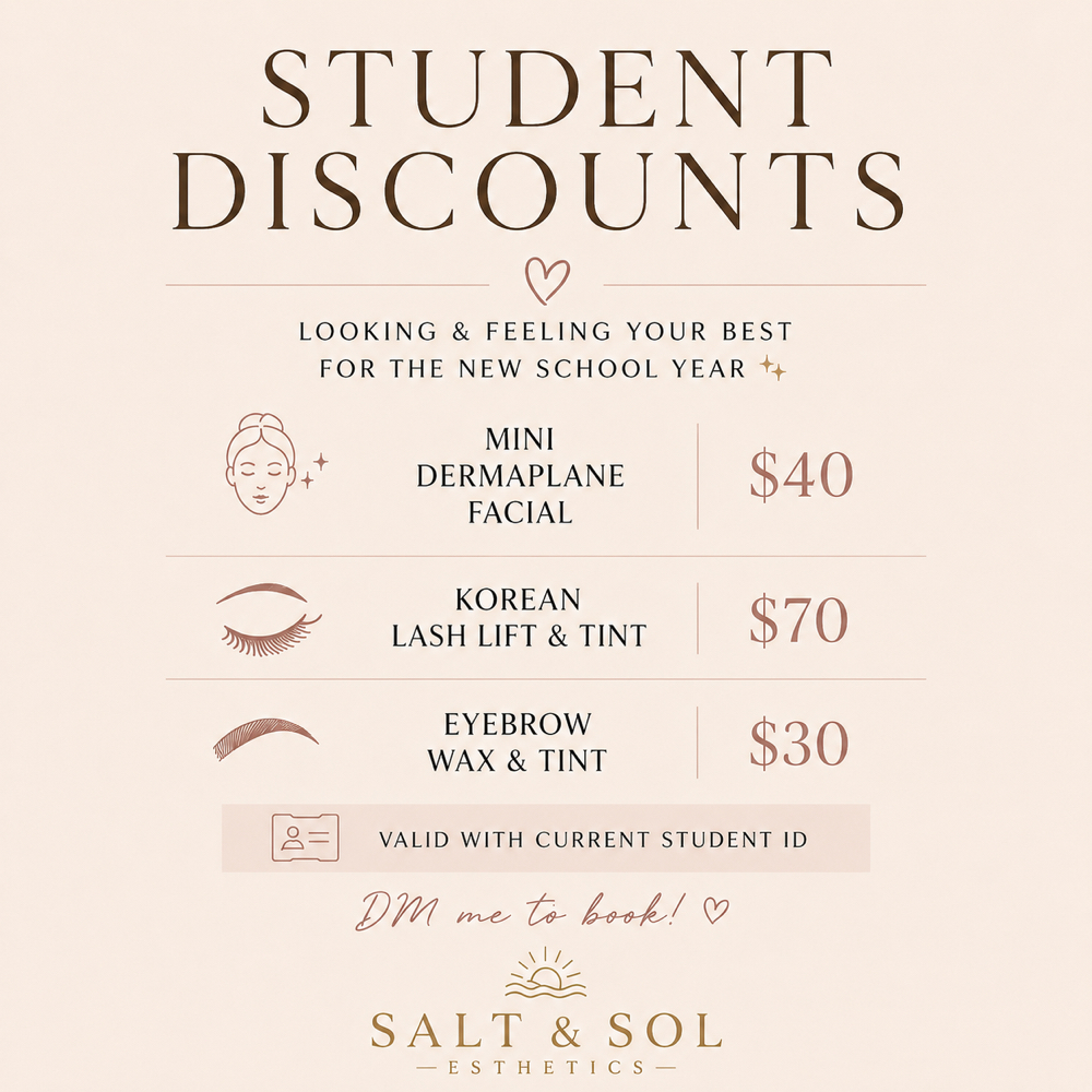 Student Discounts at Salt & Sol Esthetics in Wilmington, NC