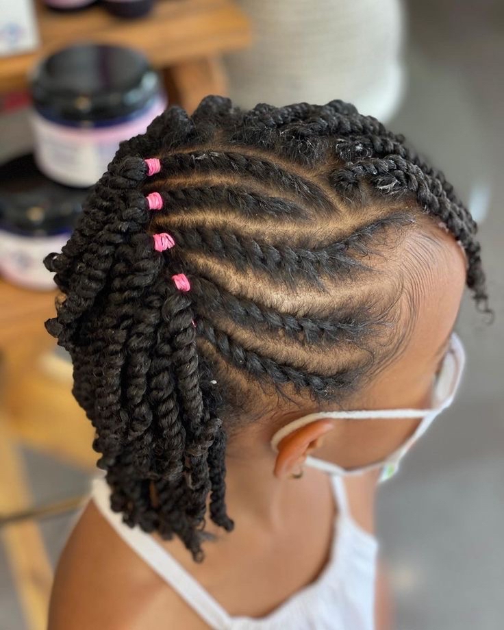 Big Kid Two Strand Twist W/Braids