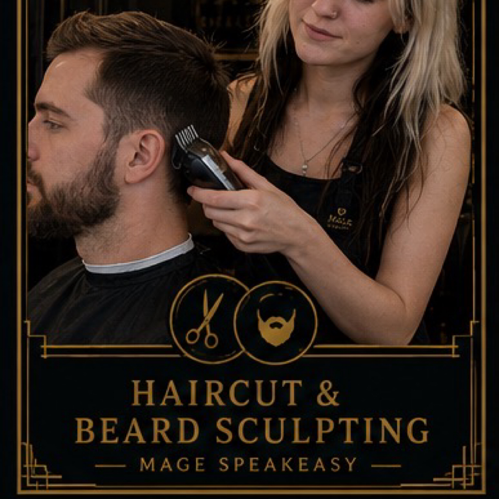 Men’s Haircut & Beard Scultping at Mage Salon in West Des Moines, IA