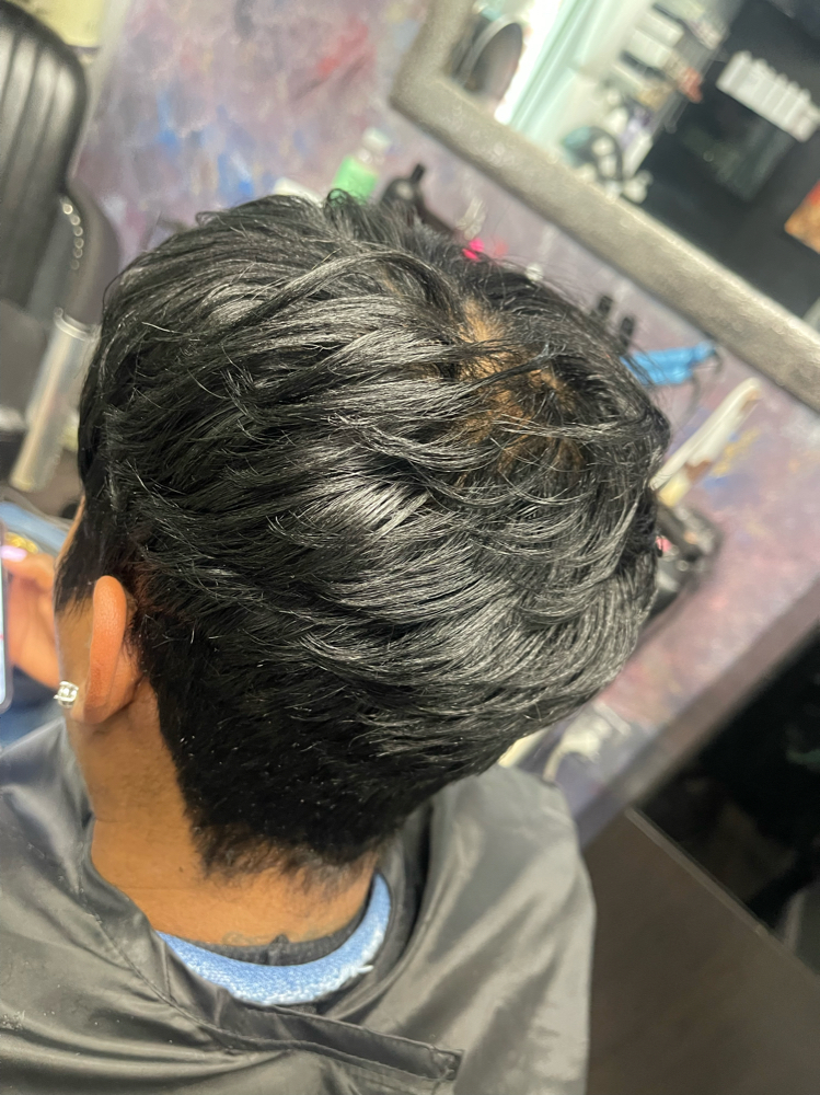 Partical Relaxer Haircut & Style
