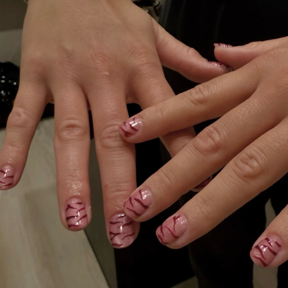 hard gel with art at art by ava nail artistry in Akron, OH