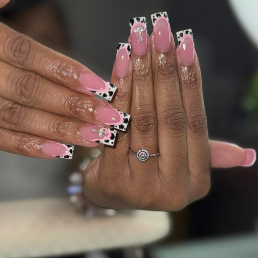 Long Acrylic W/Designs at Emerald Aura Nails & Spa in Little Rock, AR