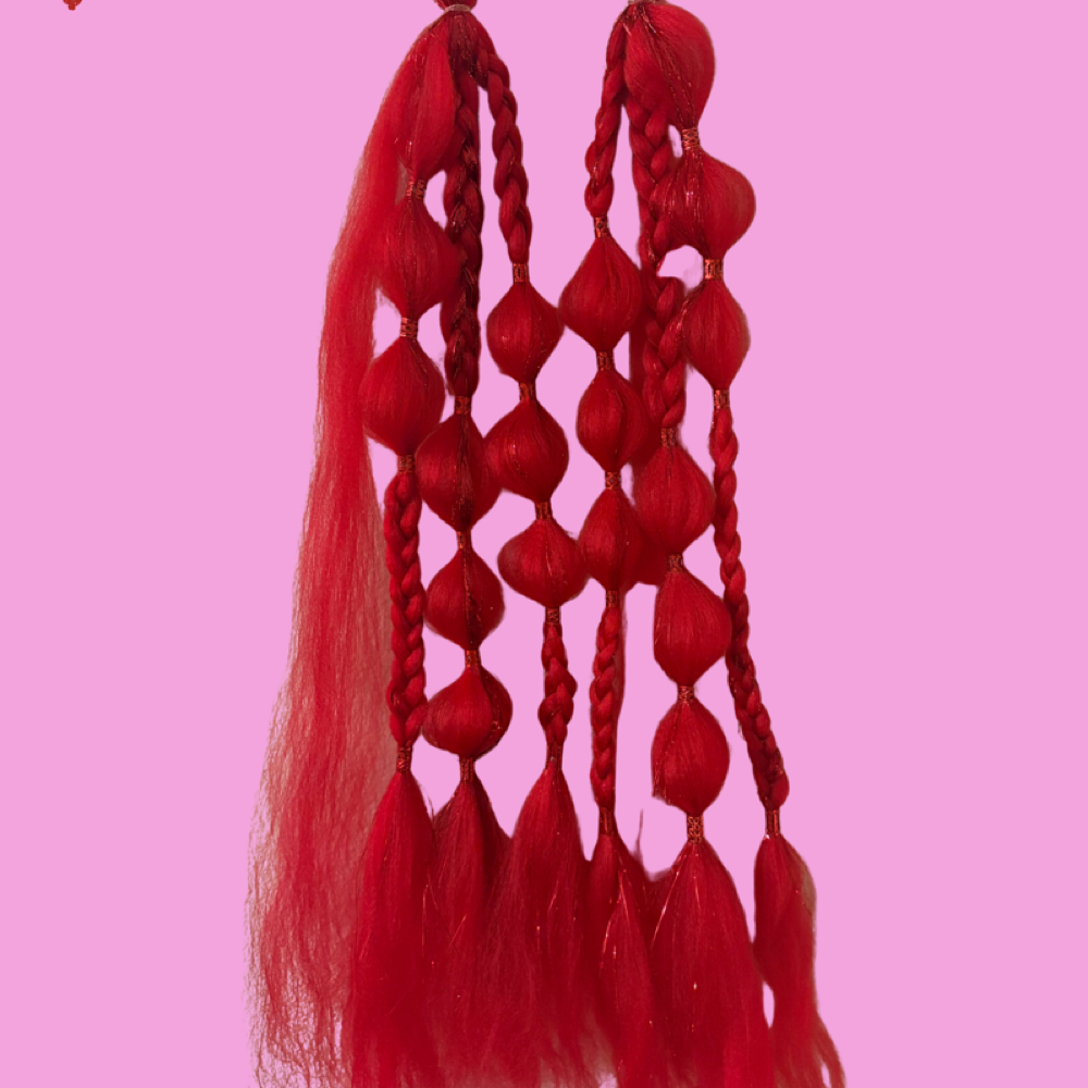 Festival Braids - Red Rave at Happy Scalp in Grants Pass, OR