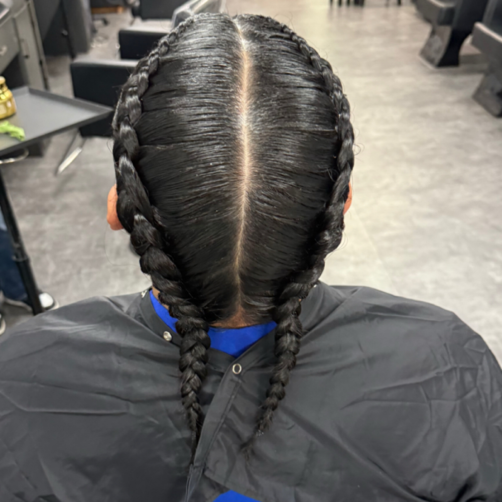 Two Short Hair Cornrows at Nini braids at TL Design in Beaverton, OR