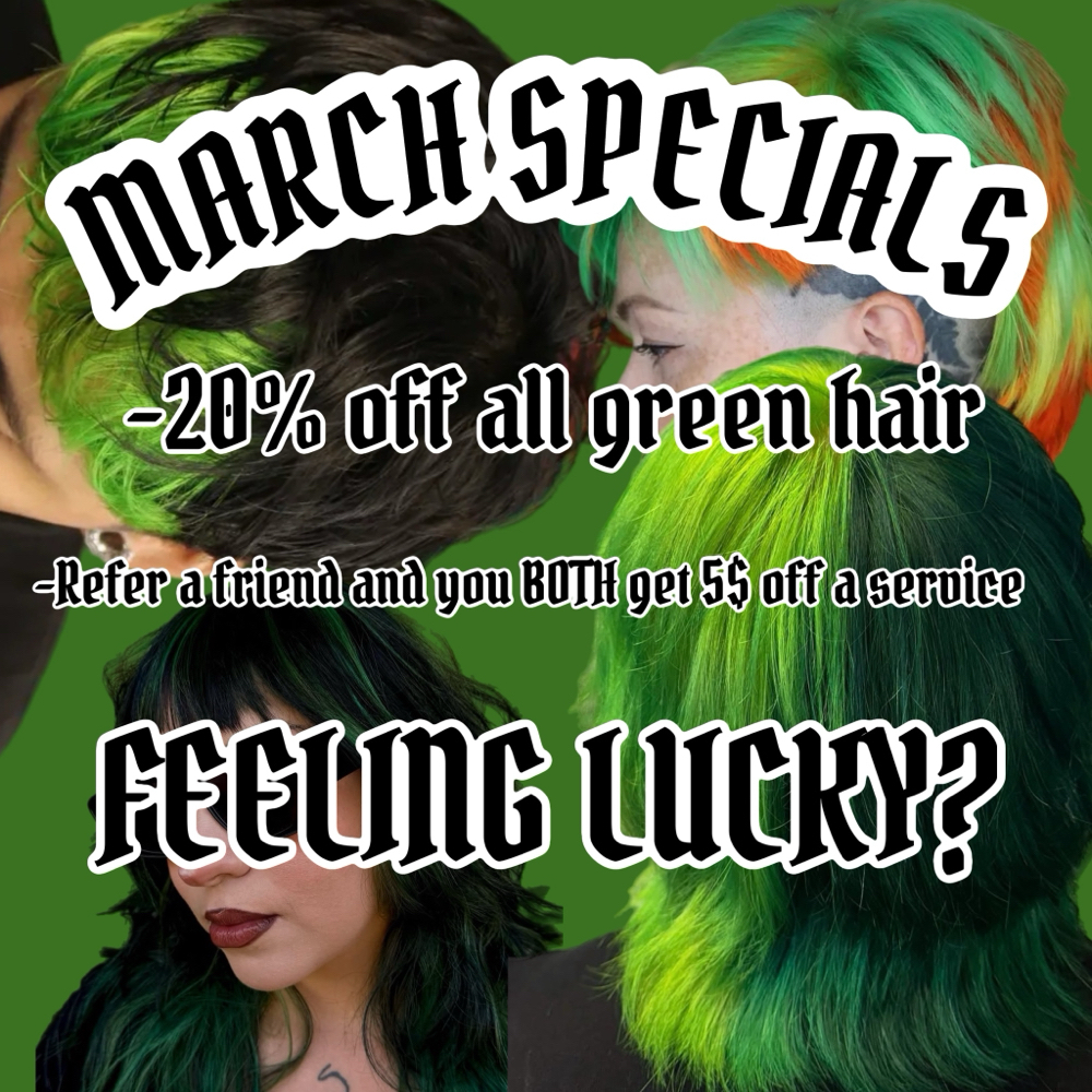 20% OFF GREEN HAIR at Redrumhair in Riverside, CA