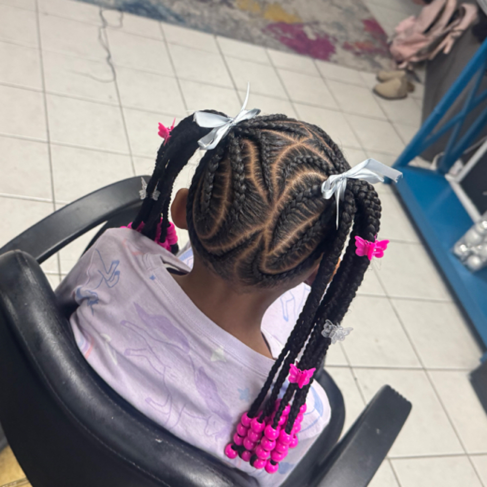 Two Braided Ponytails (feed-ins) at B. Braided in Southfield, MI