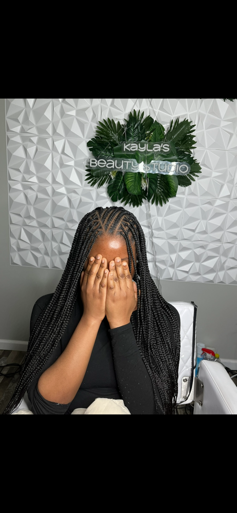 medium flip over fulani braids