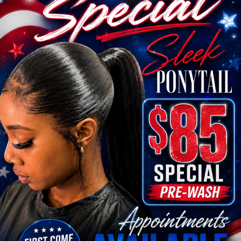 SLEEK PONYTAIL BASIC NO WASH at H.E.R. Divine Passion Salon in Emporia, VA