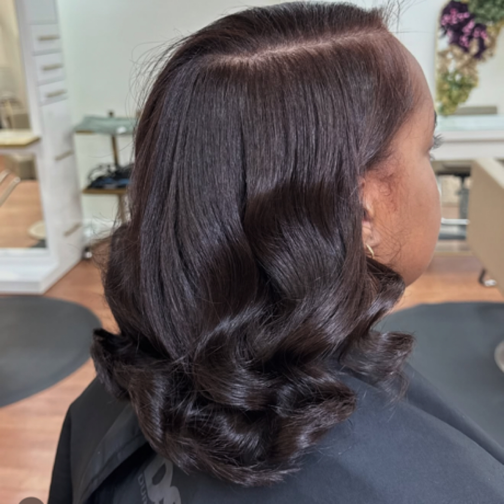 Single Process Color & Silk Press at Purebana HairCare Retreat in Royal Oak, MI
