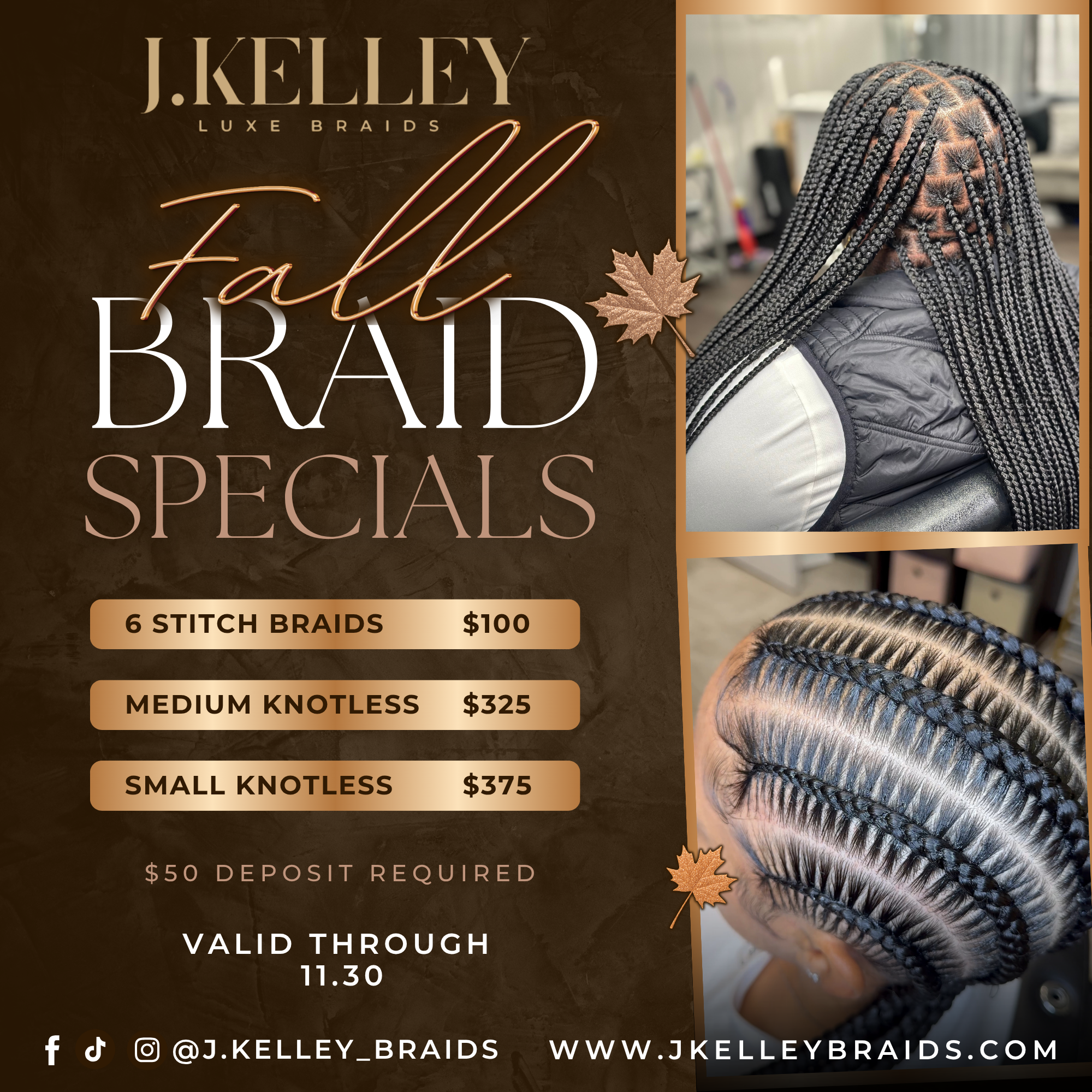 6 Stitch Feed In Braids