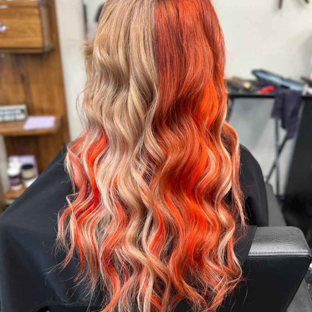 shampoo & style w/extentions at Haute Hair Studio in Fairfield, OH