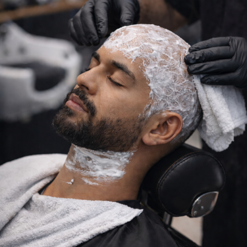 Head Shave And Scalp Massage