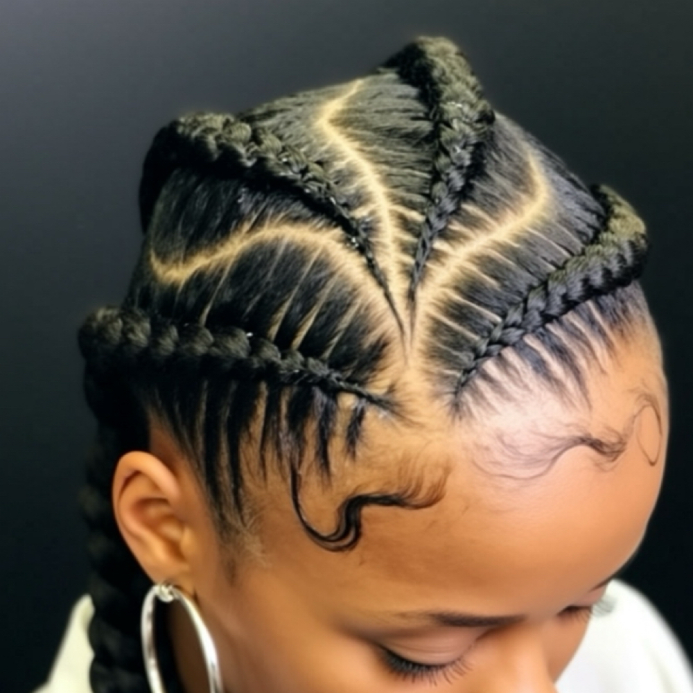 Large Stitch Cornrows w/Ext at Equality’s Nubian Stiylz in Hampton, VA