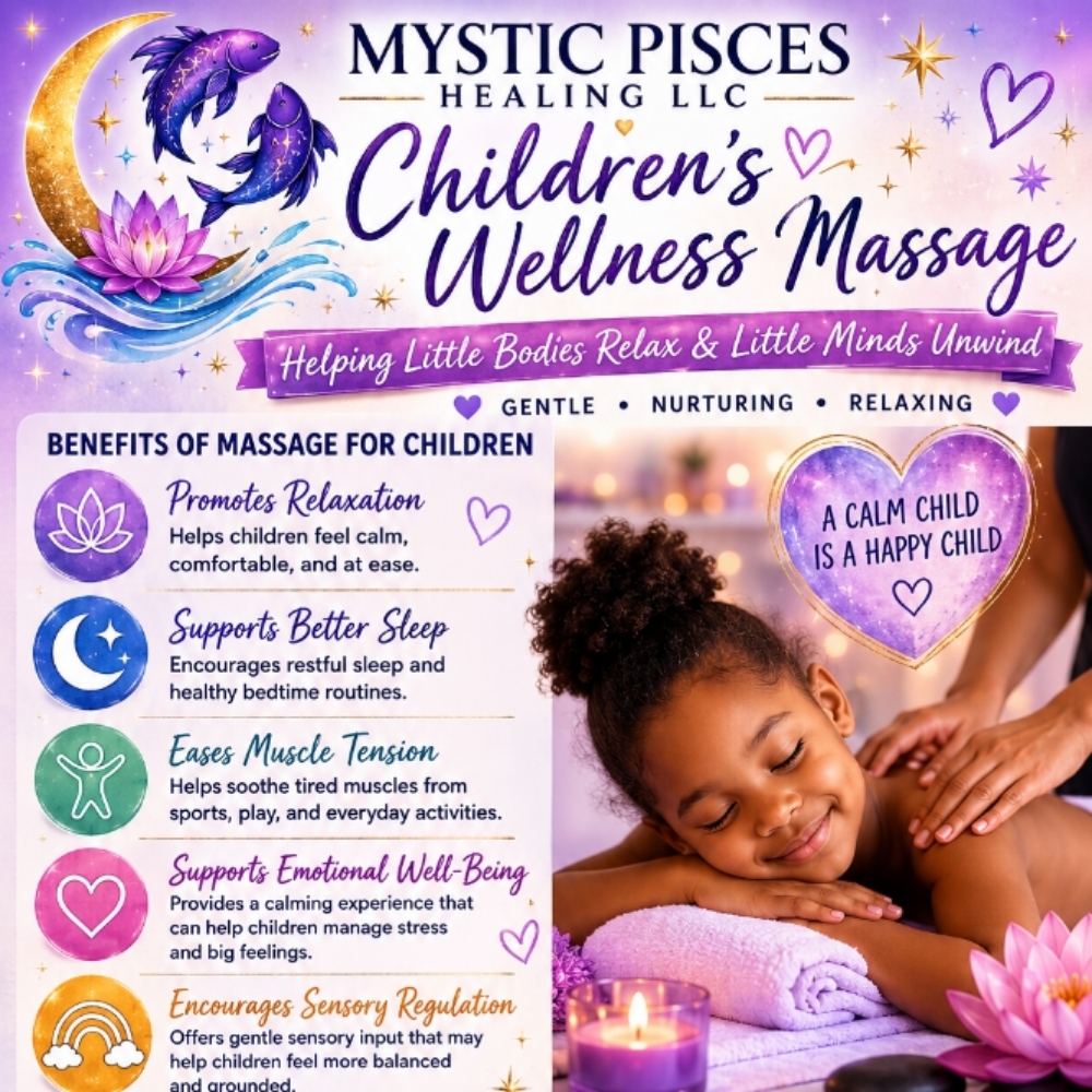Children & Teen Massage at Mystic Pisces Healing (Comfort Cove) in Greendale, WI