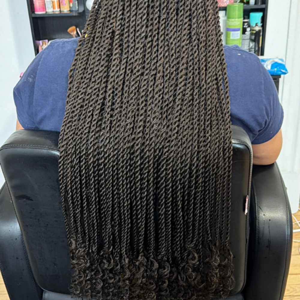 Medium Island Twist Waist Length at HairByQweenCoda in Bridgeport, CT