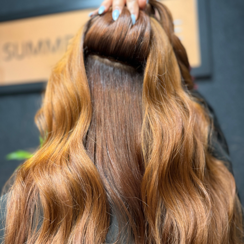 Handtied Extension Install at SUMMER + RAINE HAIR CO. in Kenosha, WI