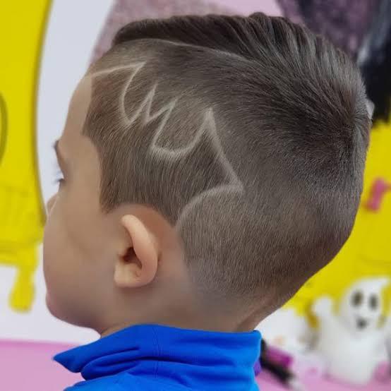 Kids Hair Cut With Stencile Design