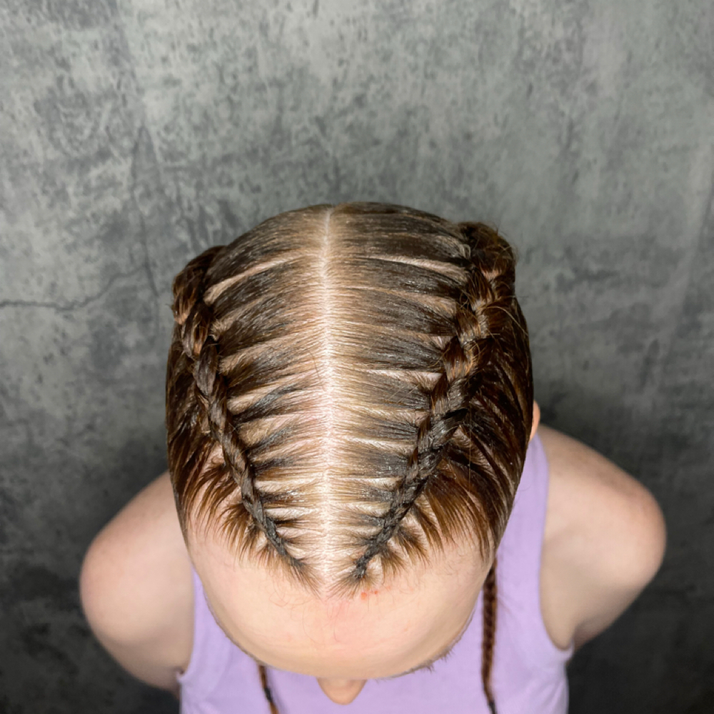 Dutch braids at Hair Bliss in Santa Rosa, CA